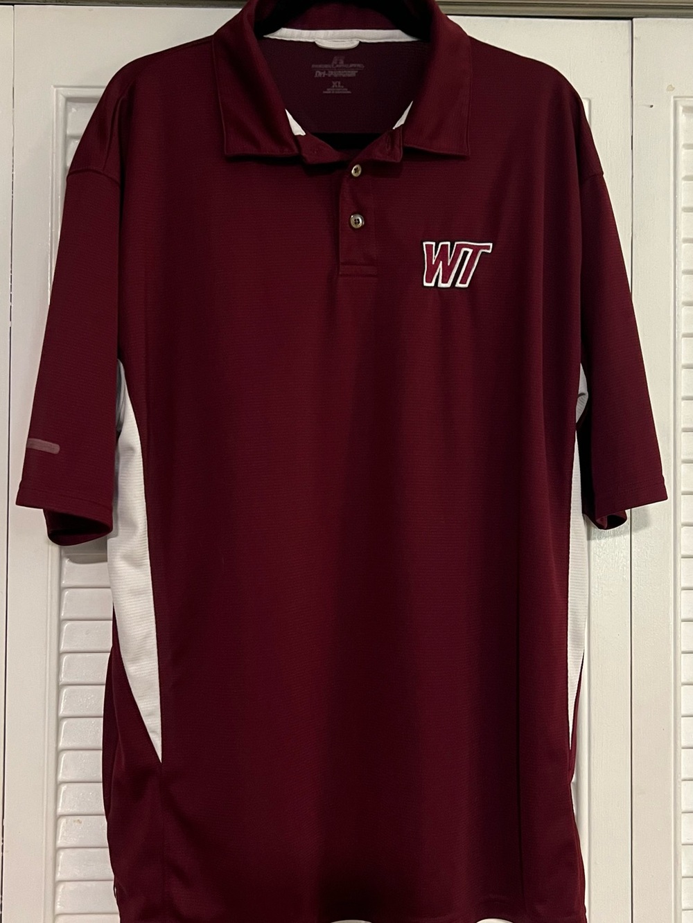 West Texas A&M Russell Athletic Maroon Polo with White Side Panels